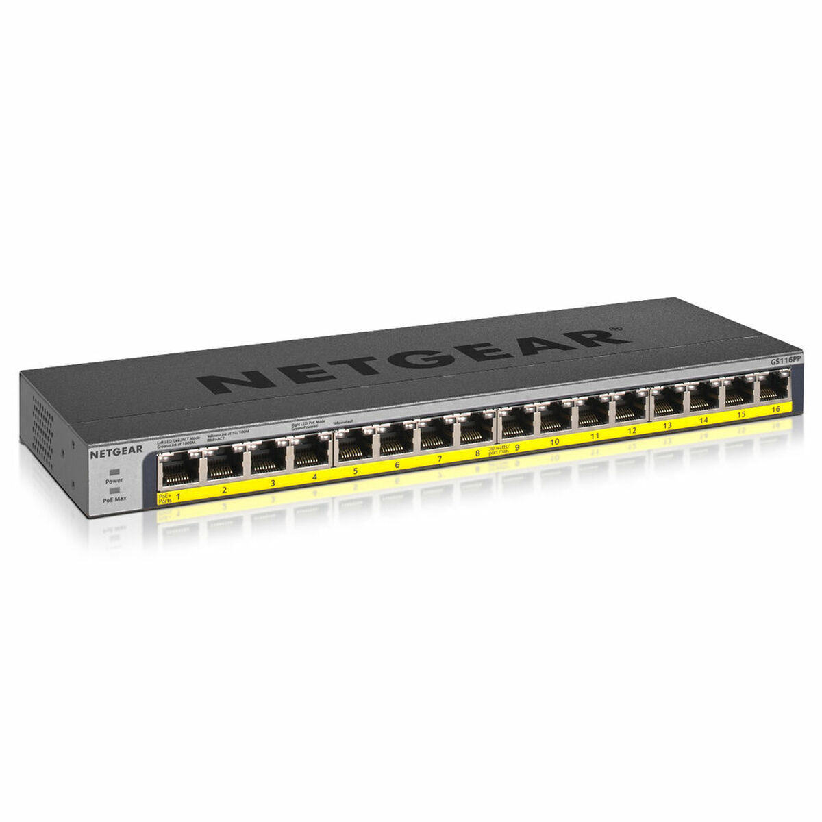 Switch Netgear GS116PP-100EUS 32 Gbps Black Switch Netgear GS116PP-100EUS 32 Gbps Black