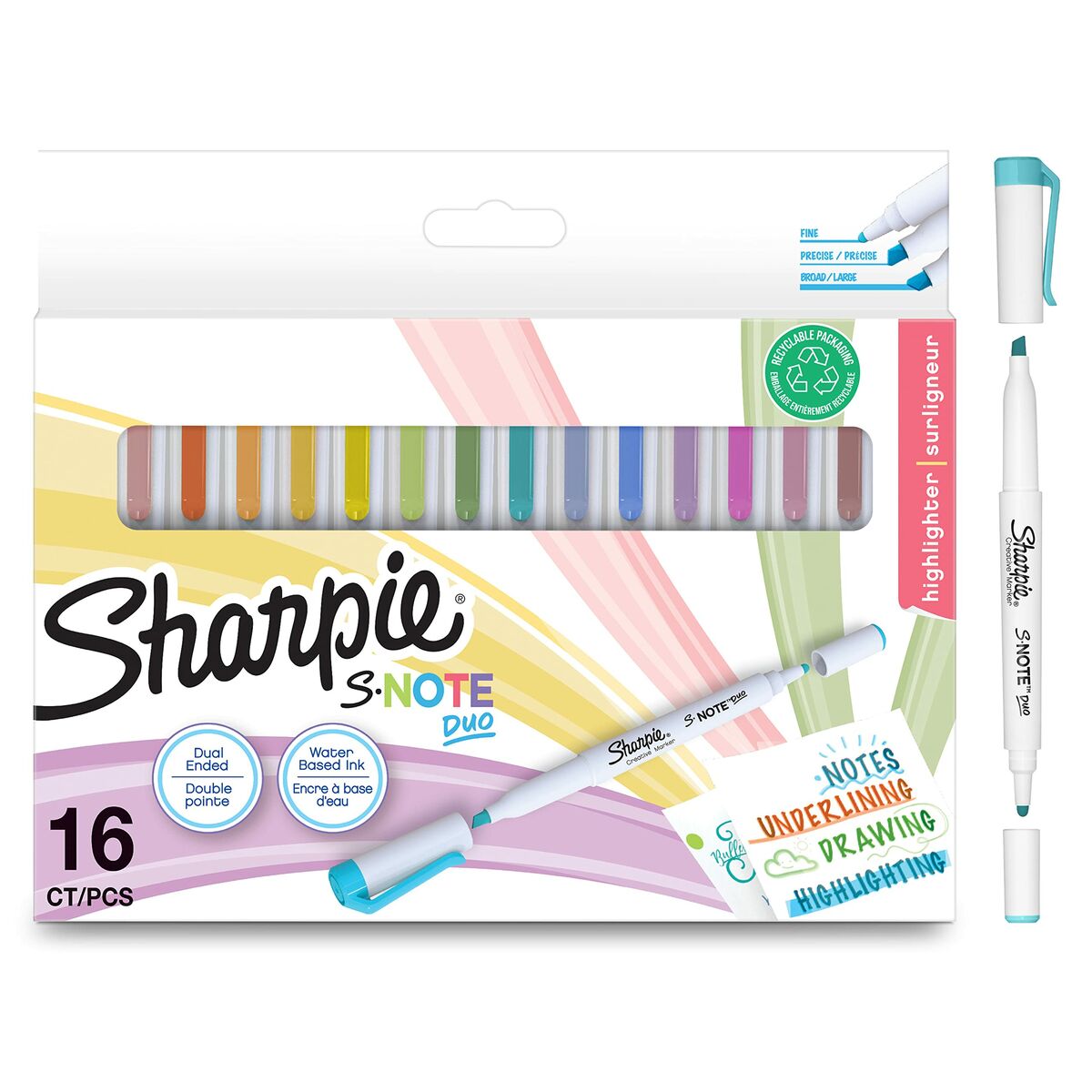 Set of Felt Tip Pens Sharpie S-Note Duo Double 16 Pieces Set of Felt Tip Pens Sharpie S-Note Duo Double 16 Pieces