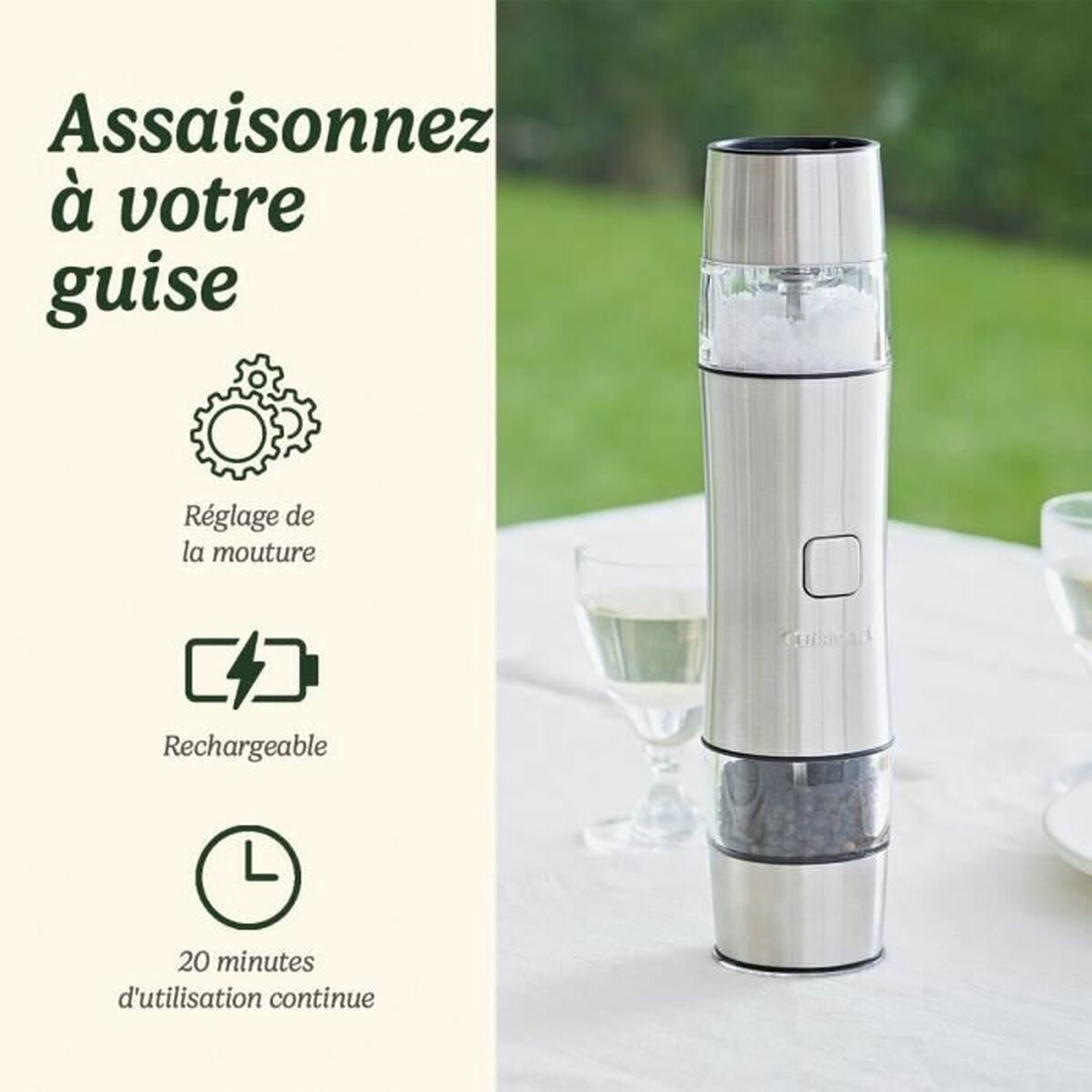 Pepper Mill Cuisinart SG6SE Pearl Gray Ceramic Electric