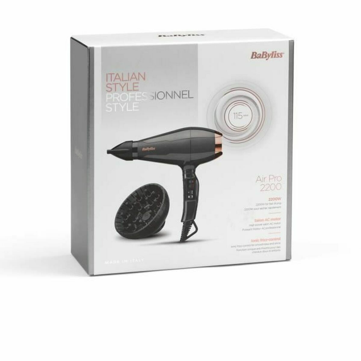 Hairdryer Babyliss 6719DE Black Grey 2200 W