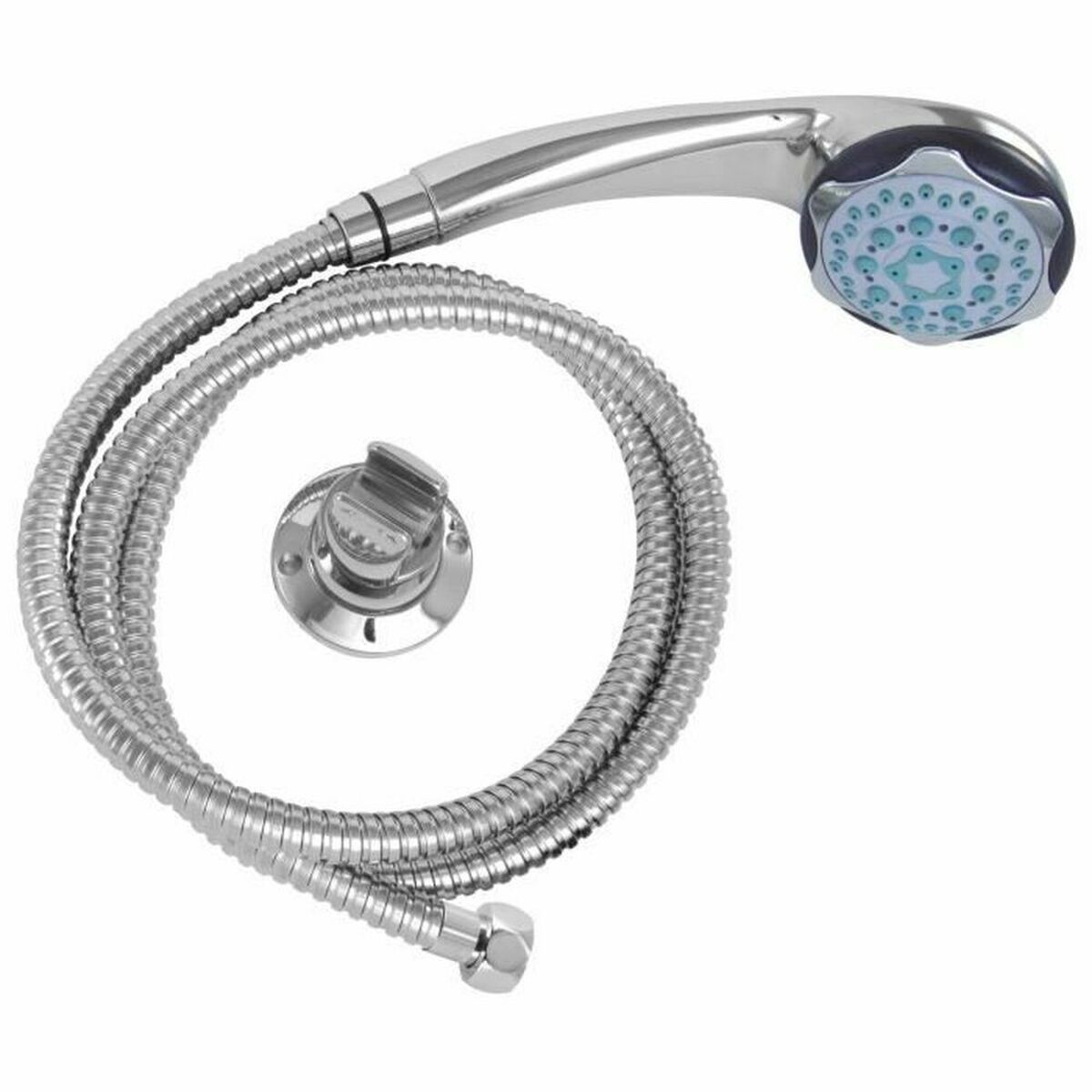 A shower head with a hose to direct the flow Rousseau Heko Stop’O Grey Stainless steel 150 cm 5 Positions