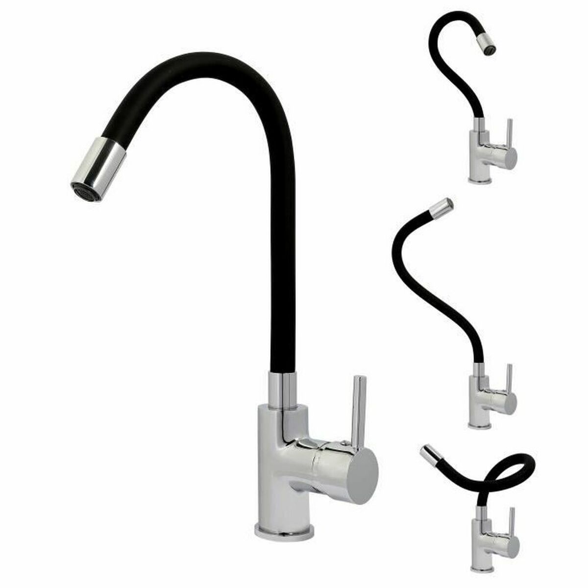 Mixer Tap Rousseau 4060589 Grey Black/Grey Stainless steel Brass Mixer Tap Rousseau 4060589 Grey Black/Grey Stainless steel Brass