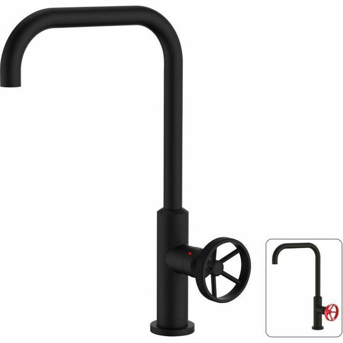 Mixer Tap Rousseau Black Matte back industrial Mixer Tap Rousseau Black Matte back industrial