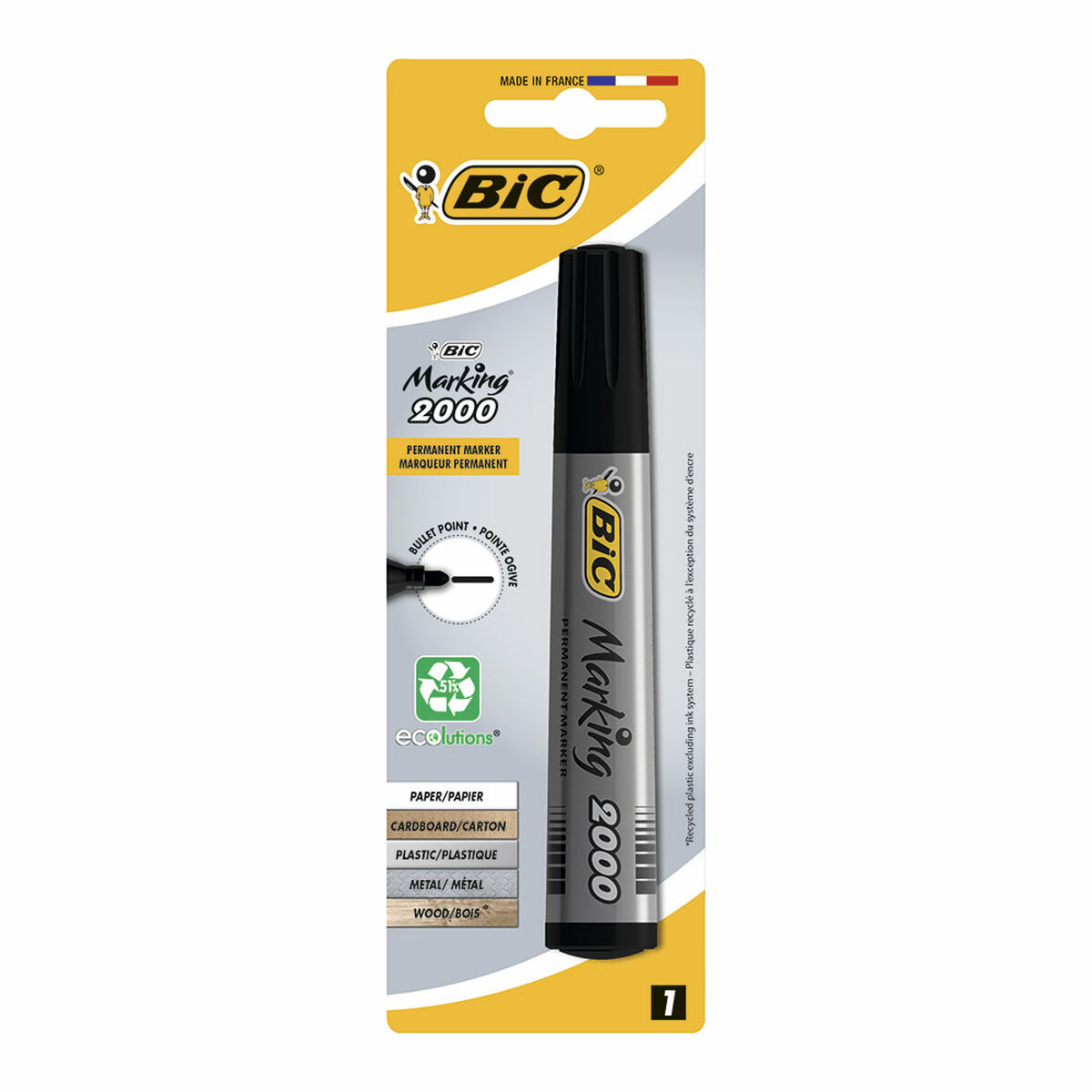 Permanent marker Bic 2000 Black Permanent marker Bic 2000 Black
