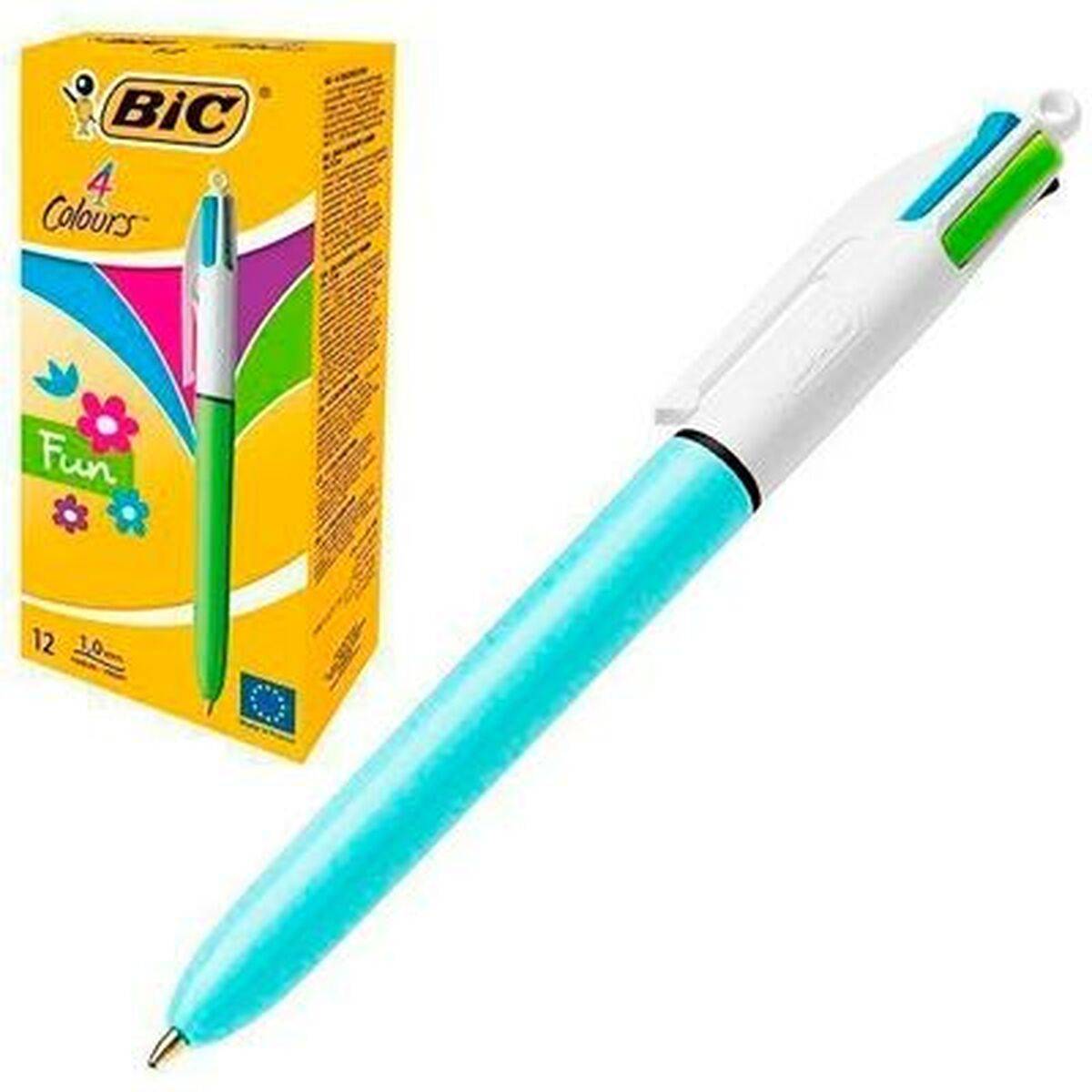 Set of Biros Bic Fun Blue White (12 Pieces) Set of Biros Bic Fun Blue White (12 Pieces)