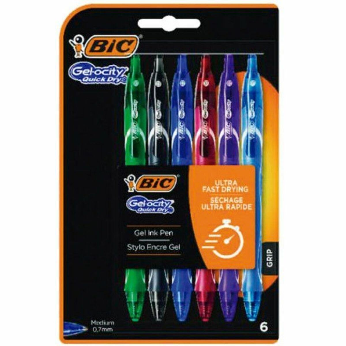 Set of Biros Bic Gelocity Quick Dry 964769 Black Multicolour (6 Units) Set of Biros Bic Gelocity Quick Dry 964769 Black Multicolour (6 Units)