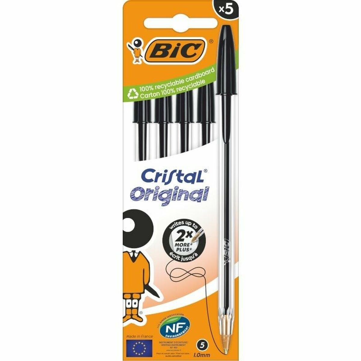 Set of Biros Bic Cristal Original 516345 Black Set of Biros Bic Cristal Original 516345 Black