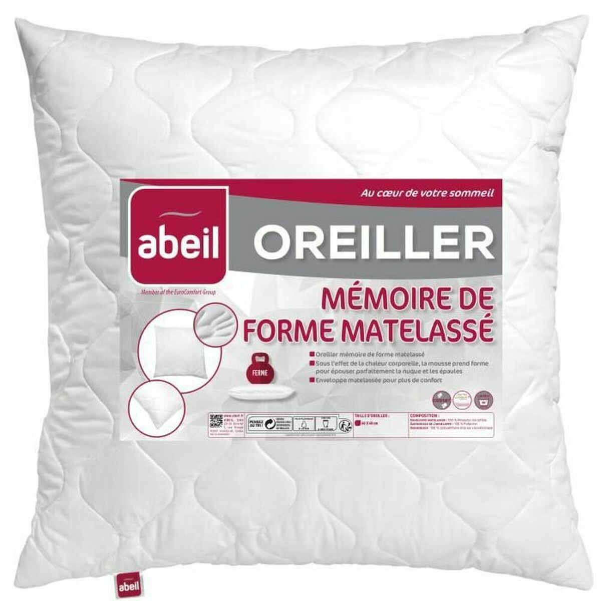 Viscoelastic Pillow Abeil 60 x 60 cm Viscoelastic Pillow Abeil 60 x 60 cm