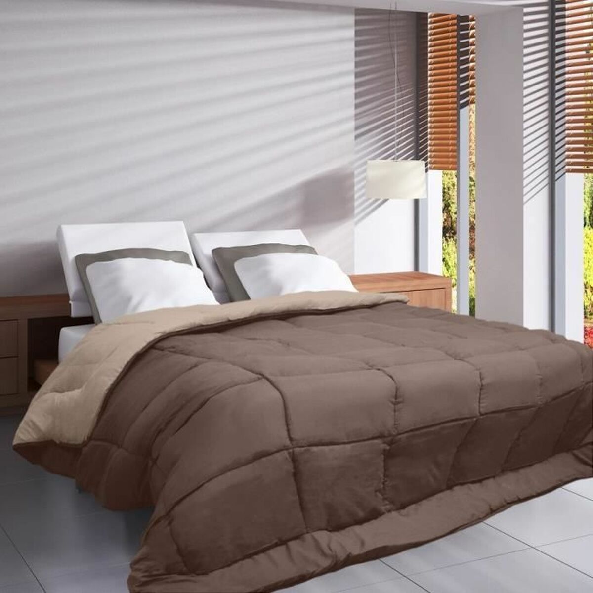 Duvet Poyet  Motte Hudson Taupe Linen 200 g/m 220 x 240 cm