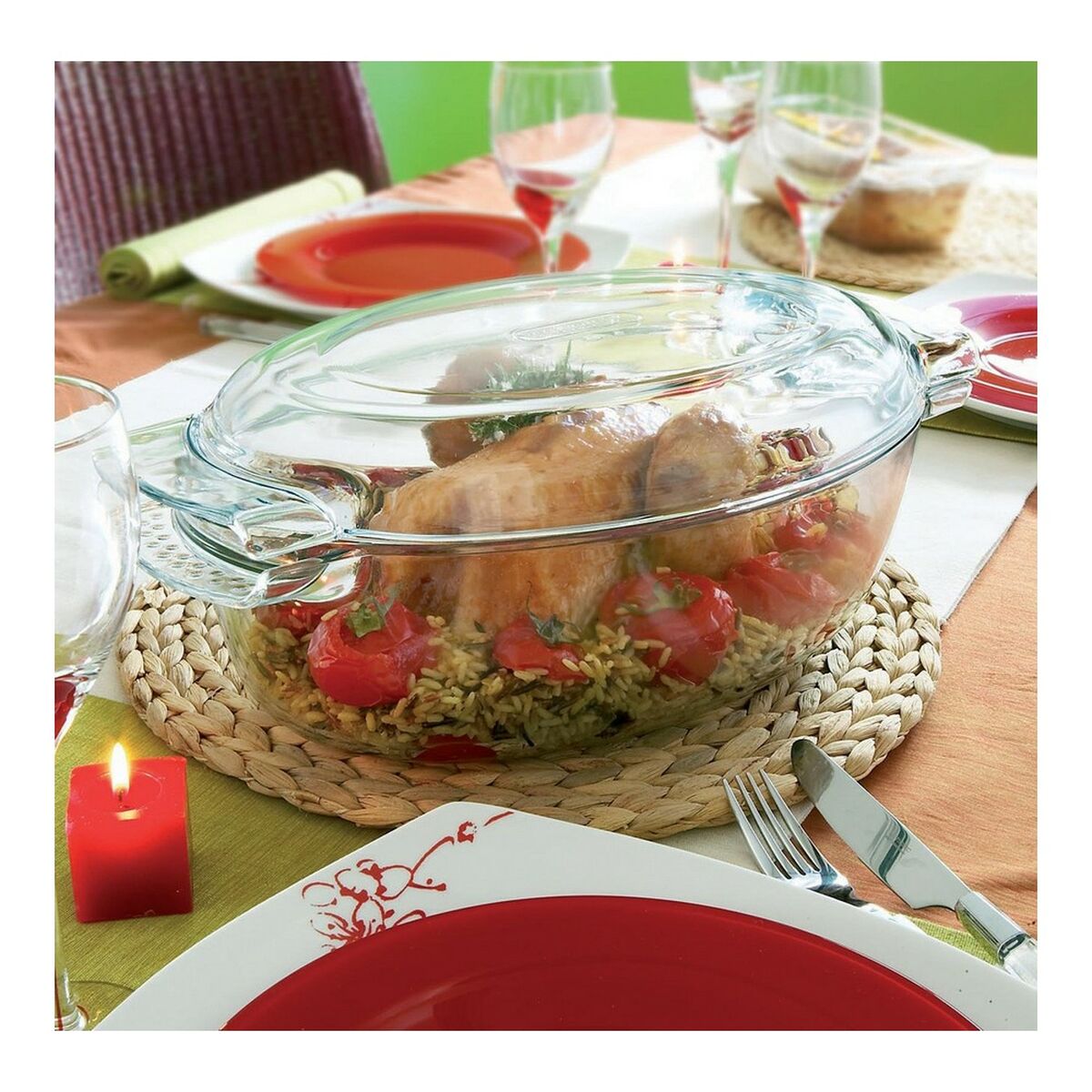 Oven Dish Pyrex 1040712 White Transparent Tempered Glass 6 L 4,5 g 4,5 L