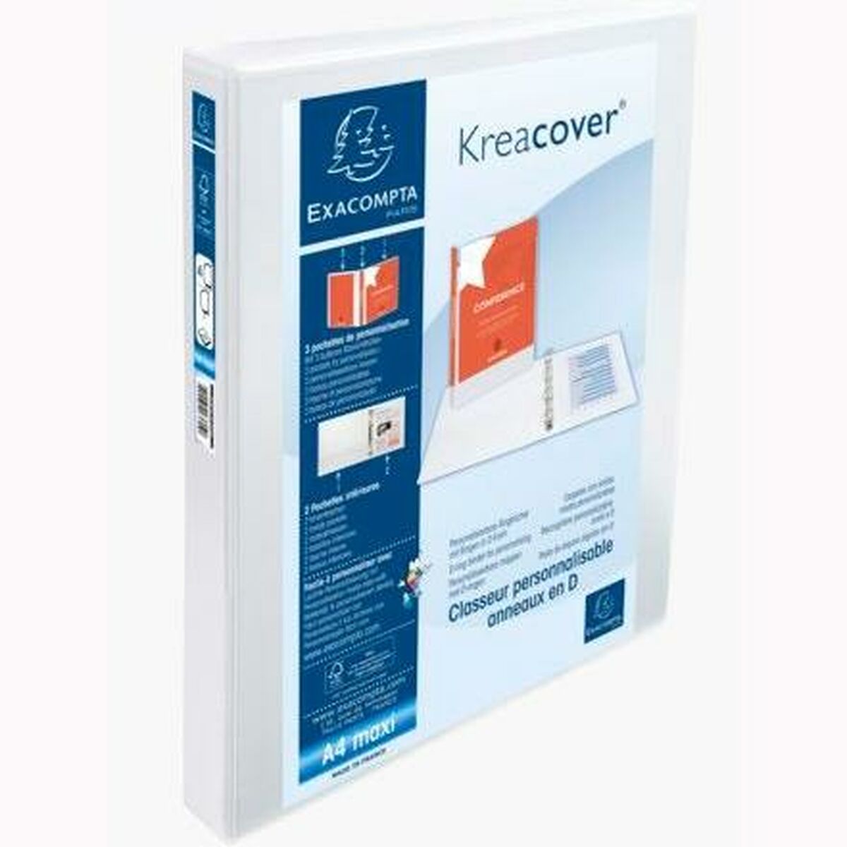 Ring binder Exacompta KREACOVER White A4+ (10 Units)