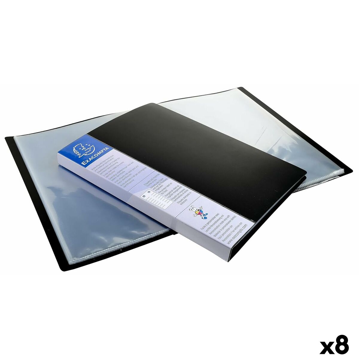 Organiser Folder Exacompta Black A4 24 x 32 cm (8 Units) Organiser Folder Exacompta Black A4 24 x 32 cm (8 Units)