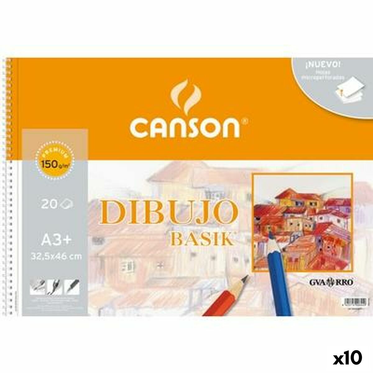 Drawing Pad Canson Basik Micro perforated 20 Sheets A3 (10 Units) Drawing Pad Canson Basik Micro perforated 20 Sheets A3 (10 Units)