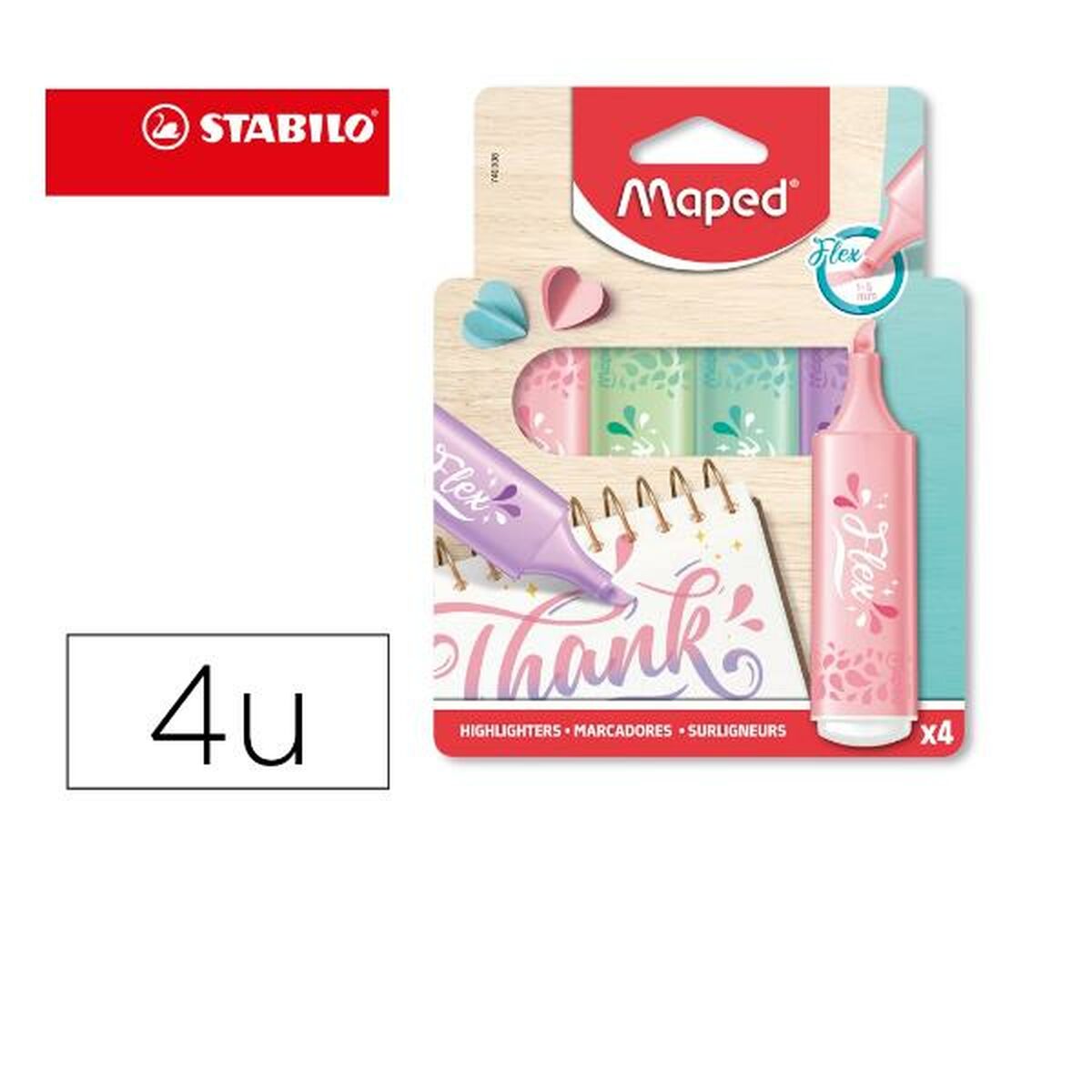Highlighter Maped 740308 Green 4 Pieces (4 Units)