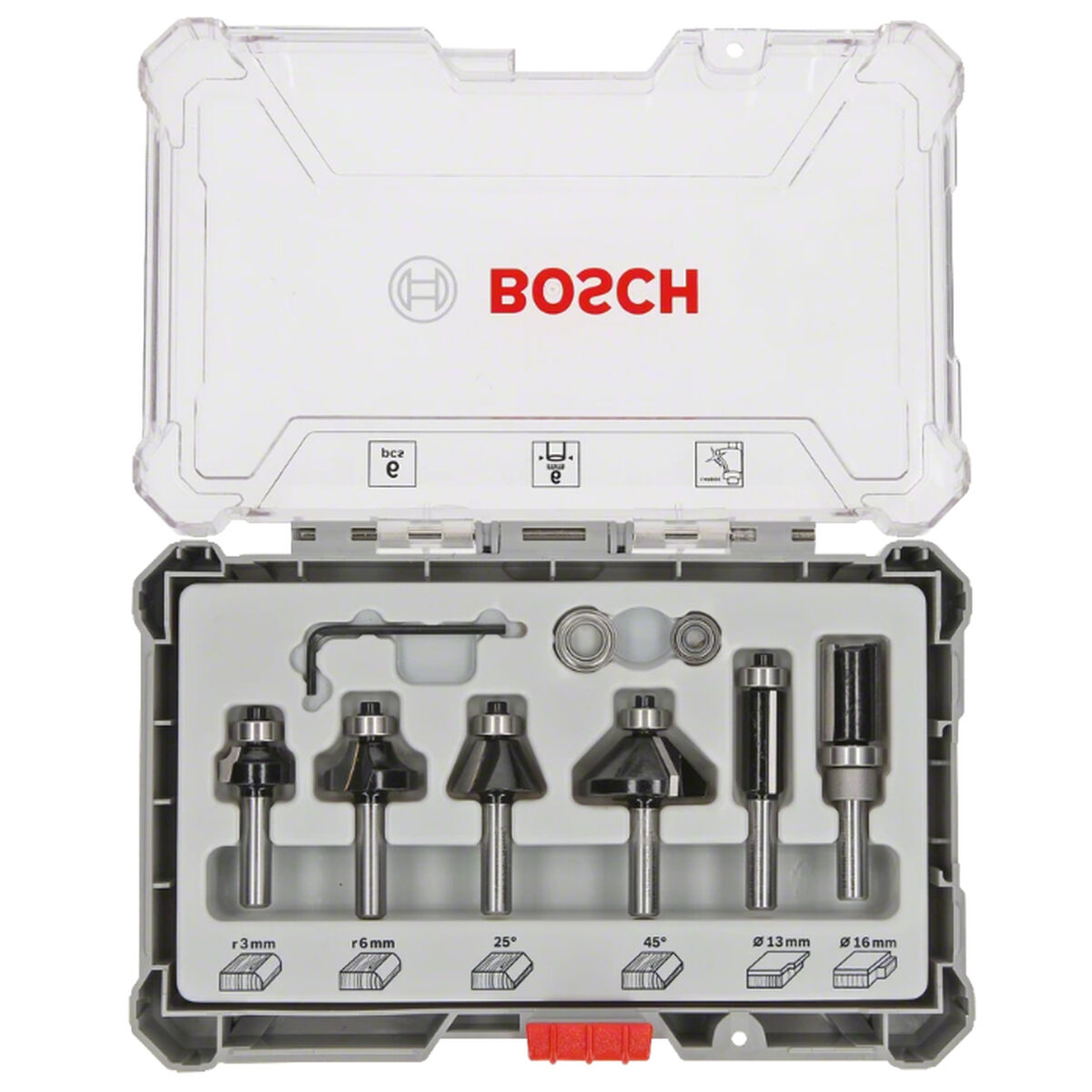 Multipurpose router bit set BOSCH 6 mm 6 Pieces