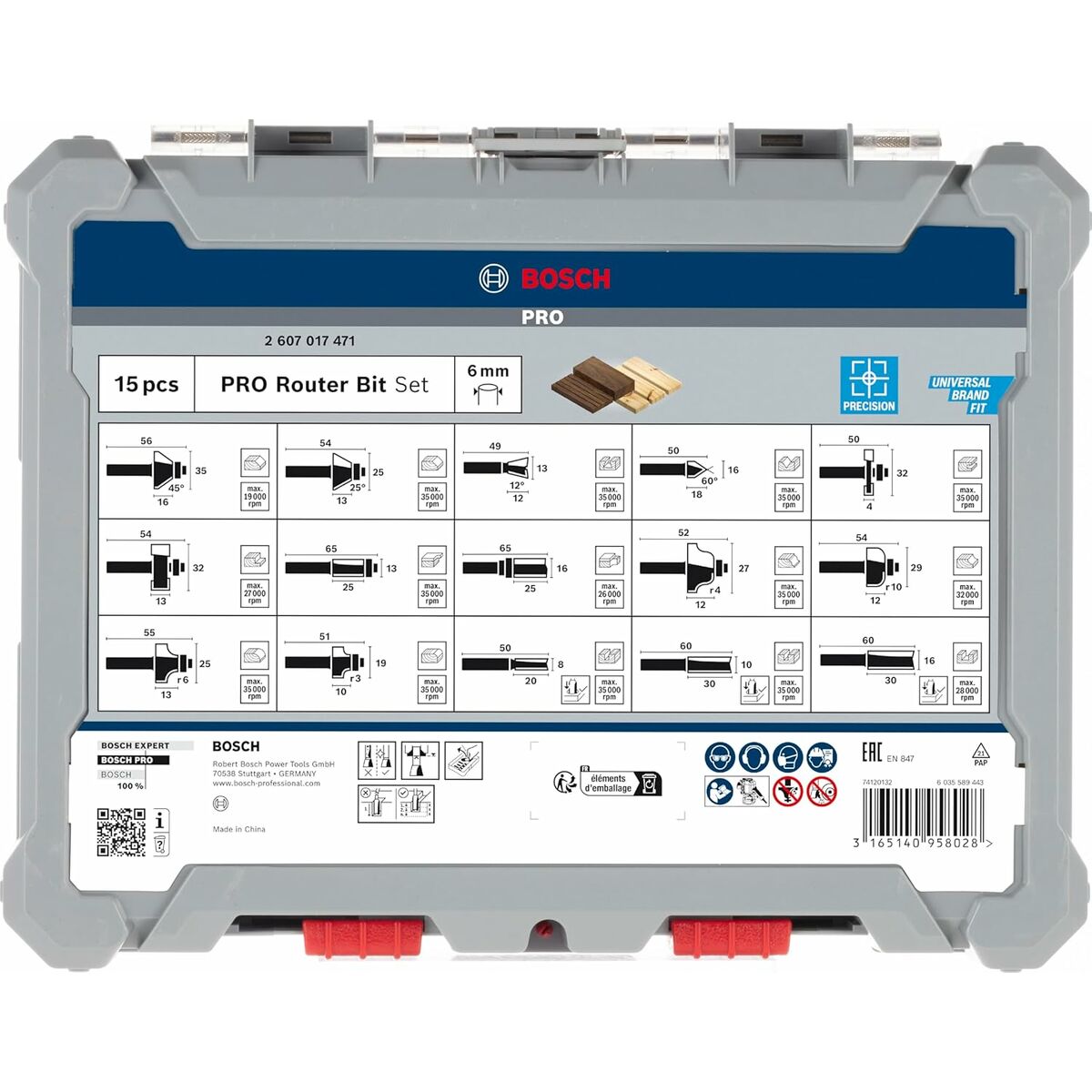 Accessories set BOSCH 2607017471 15 Pieces