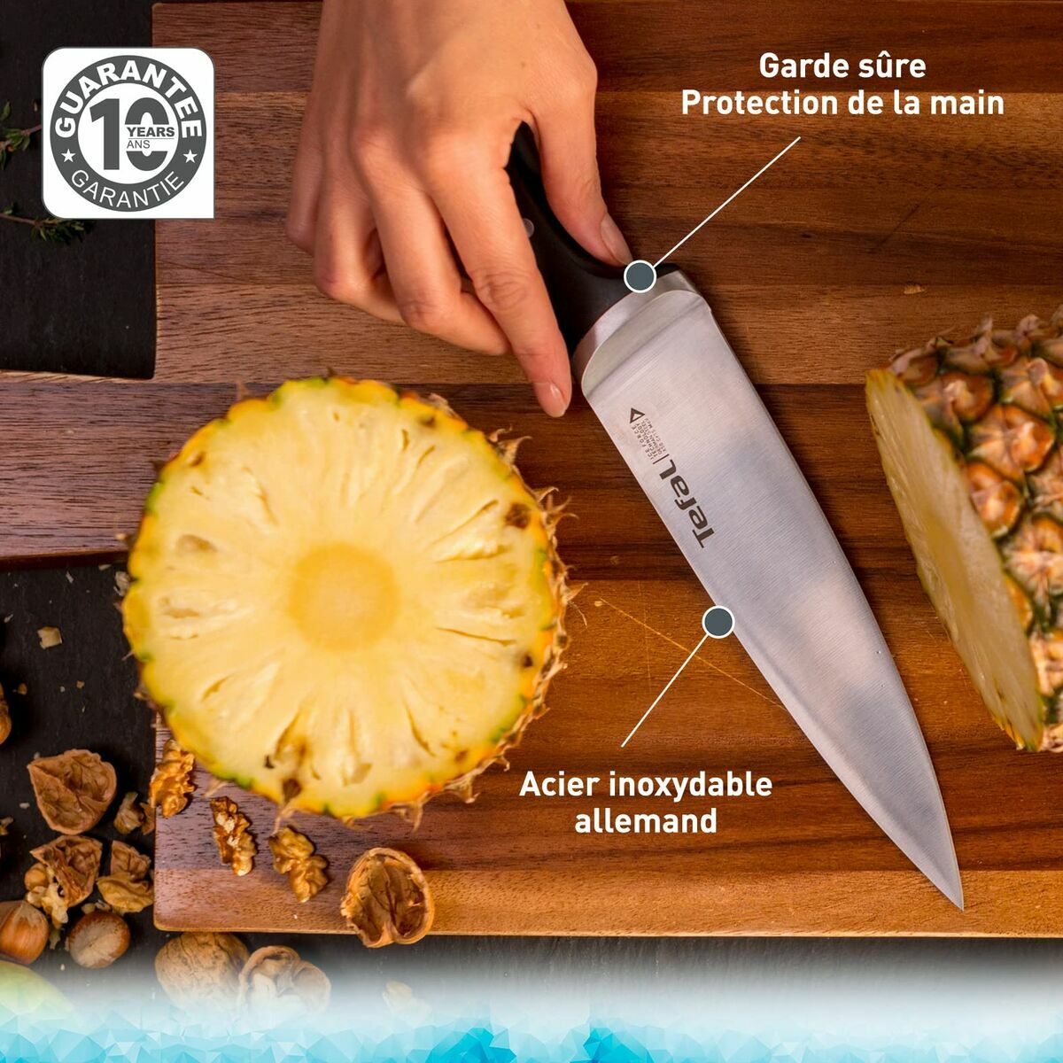 Kitchen Knife Tefal K23207 Black 7″ Stainless steel 20 cm
