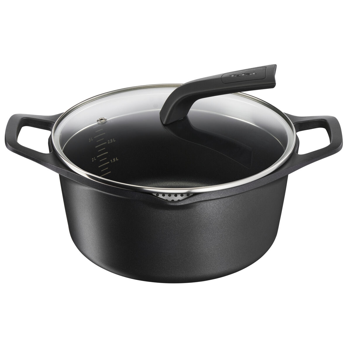 Casserole with lid Tefal E2494644 Black 24 cm Casserole with lid Tefal E2494644 Black 24 cm