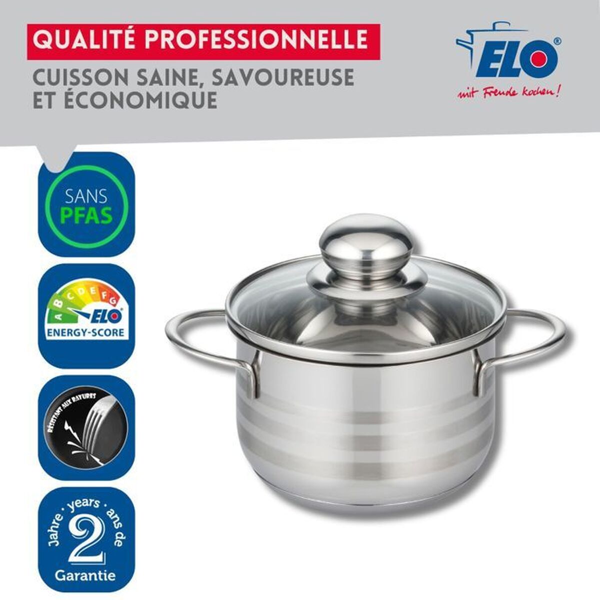 Saucepans Fackelmann Elo Brillant Steel 1,75 L 1,25 L 2 Pieces