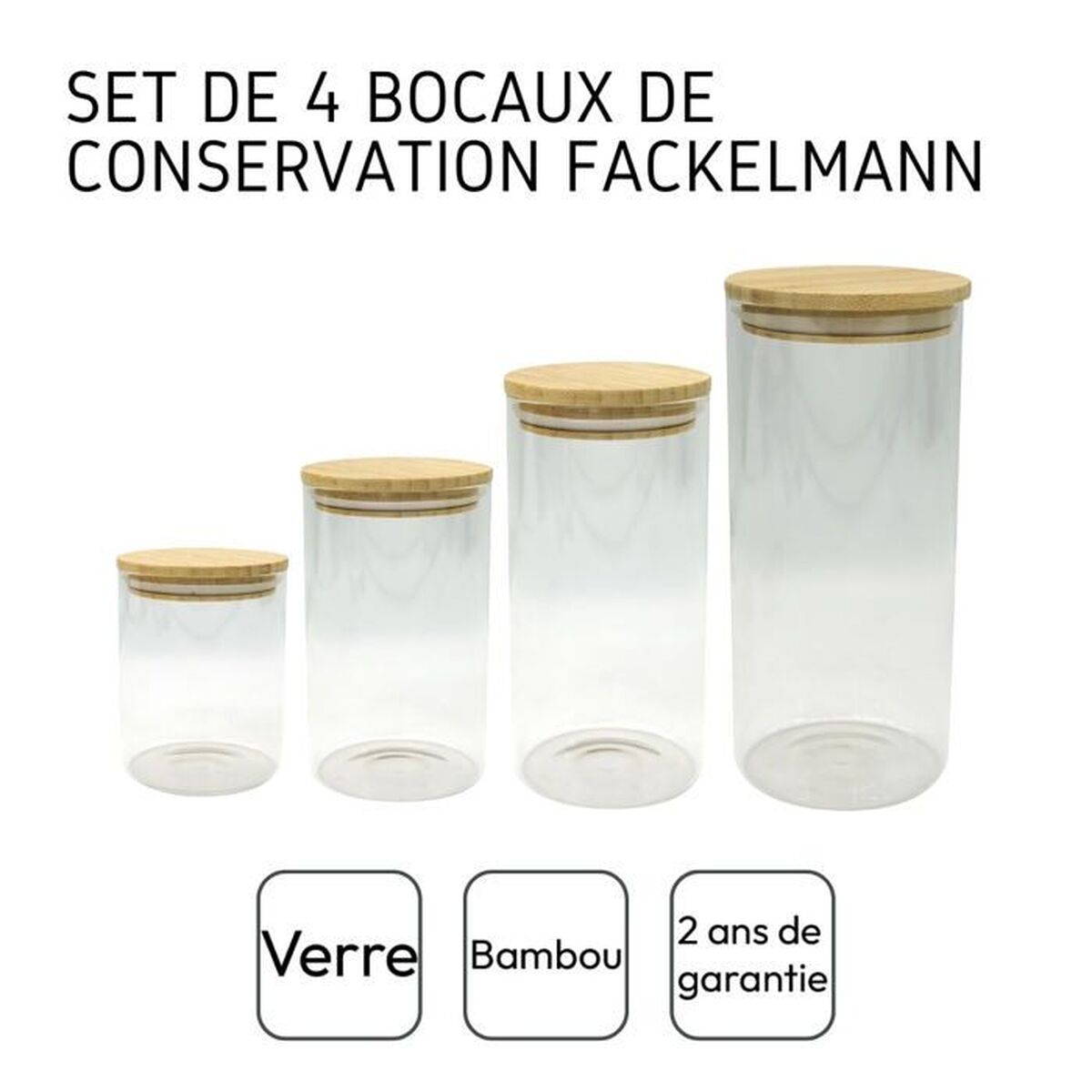 Tubs Fackelmann Natural (4 Pieces)