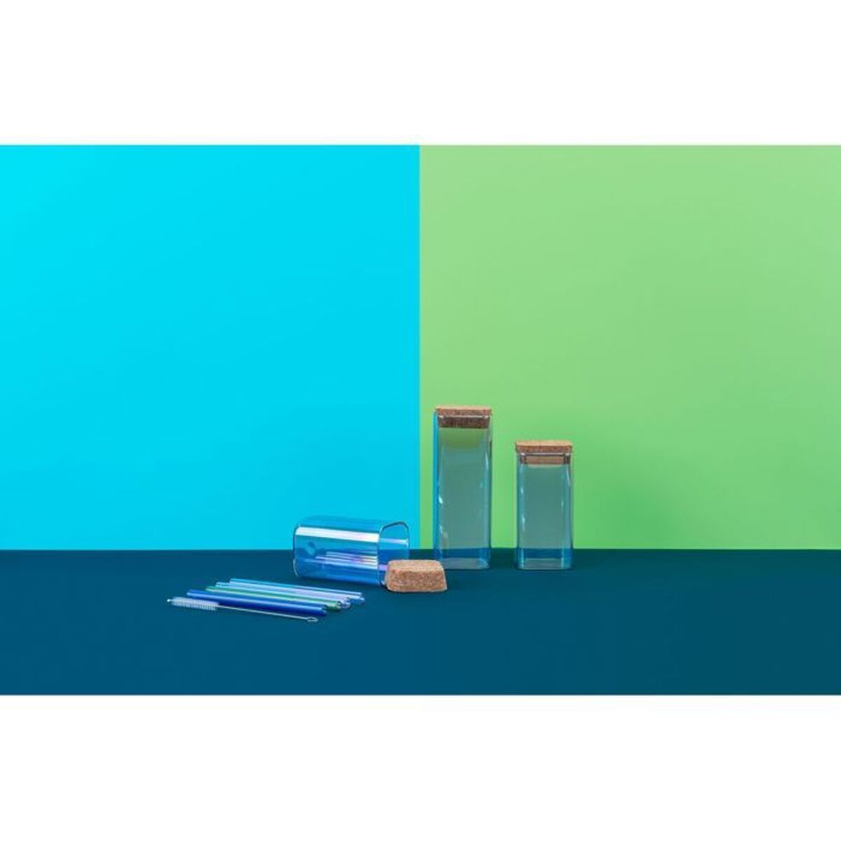 3 Tubs Fackelmann Tasty Green 450 ml Transparent Rectangular (3 Pieces)