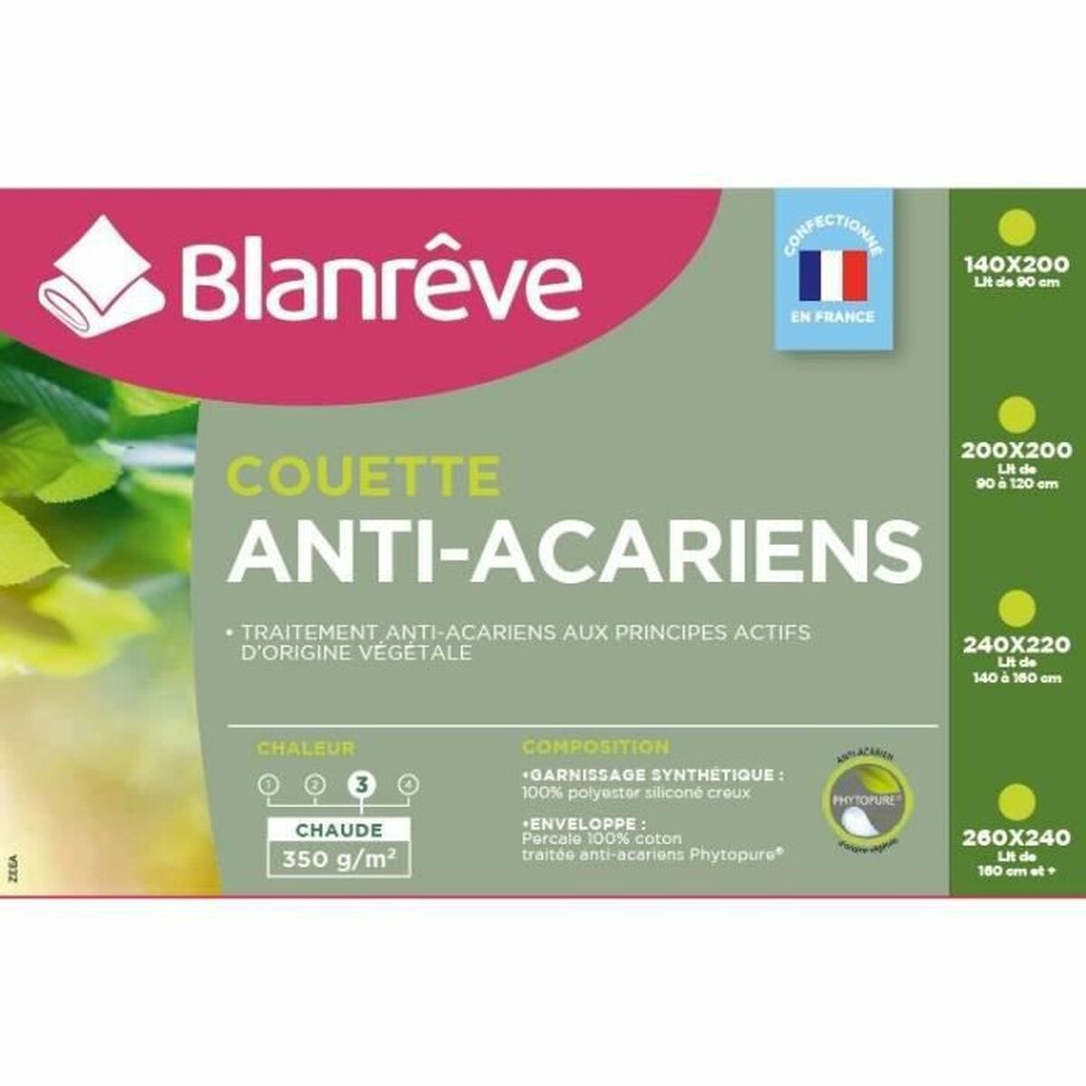 Duvet Blanreve 350 g/m 240 x 260 cm