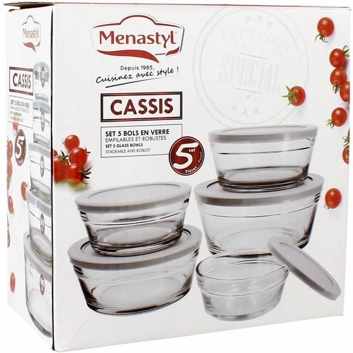 Food Preservation Container Menastyl Circular 150 ml 400 ml (5 Units)