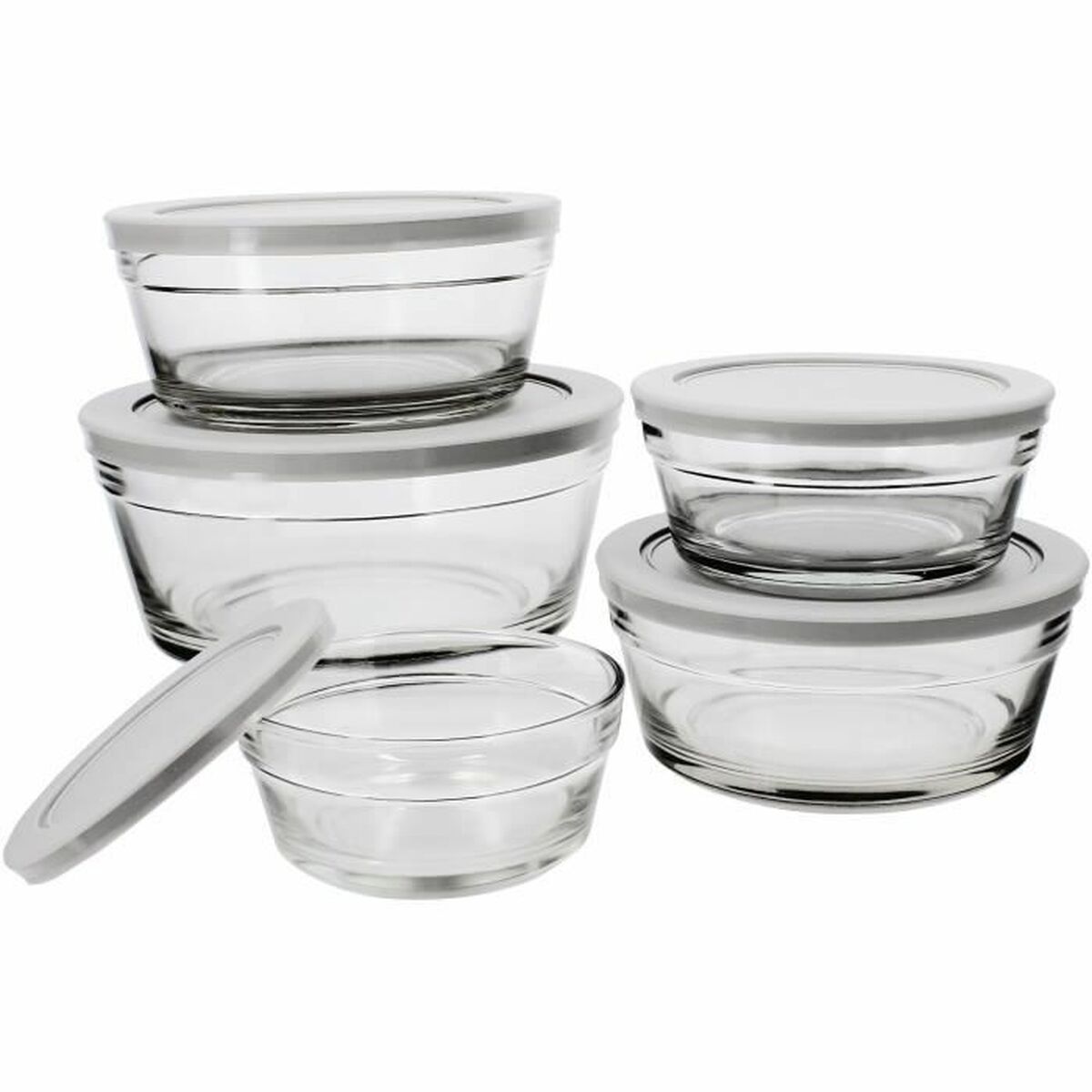 Food Preservation Container Menastyl Circular 150 ml 400 ml (5 Units)