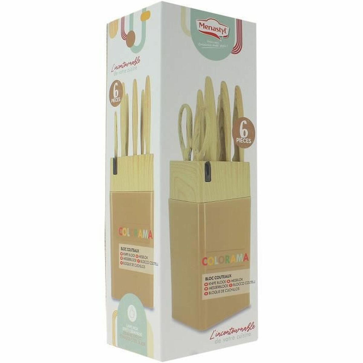 Knife Set Menastyl Brown polypropylene 6 Pieces (6 Units)