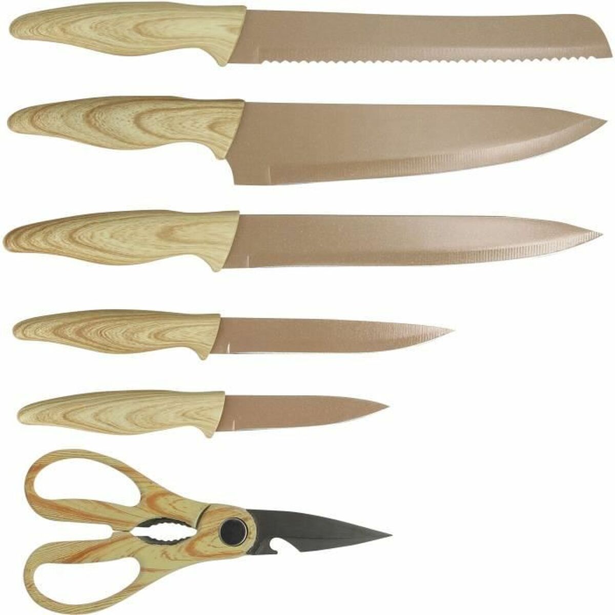 Knife Set Menastyl Brown polypropylene 6 Pieces (6 Units)