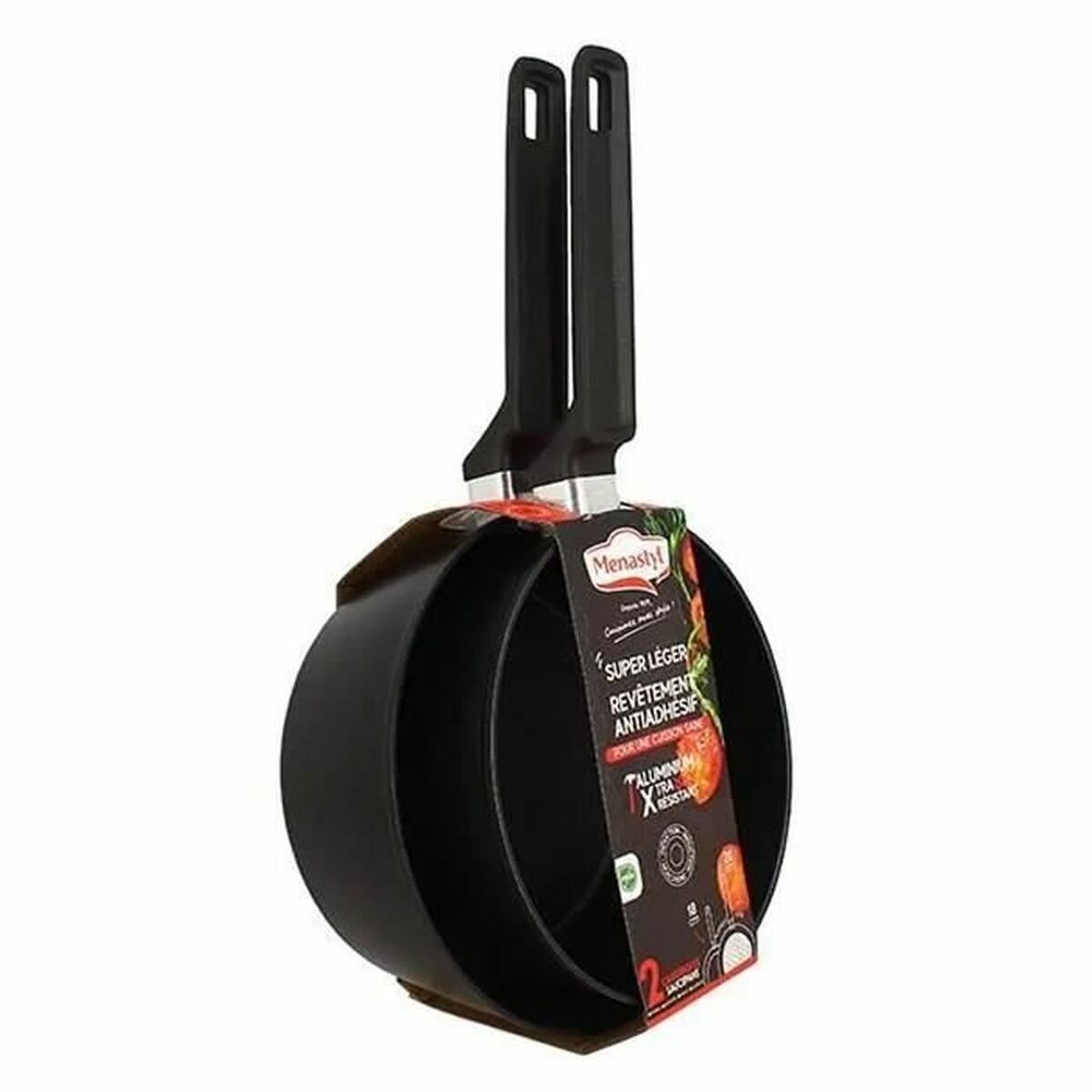 Saucepan Menastyl Aluminium 18 cm 20 cm 2 Pieces (2 Units)