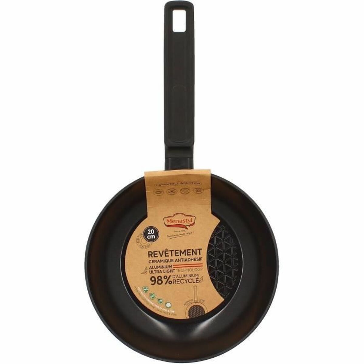Pan Menastyl Black Toughened aluminium  20 cm
