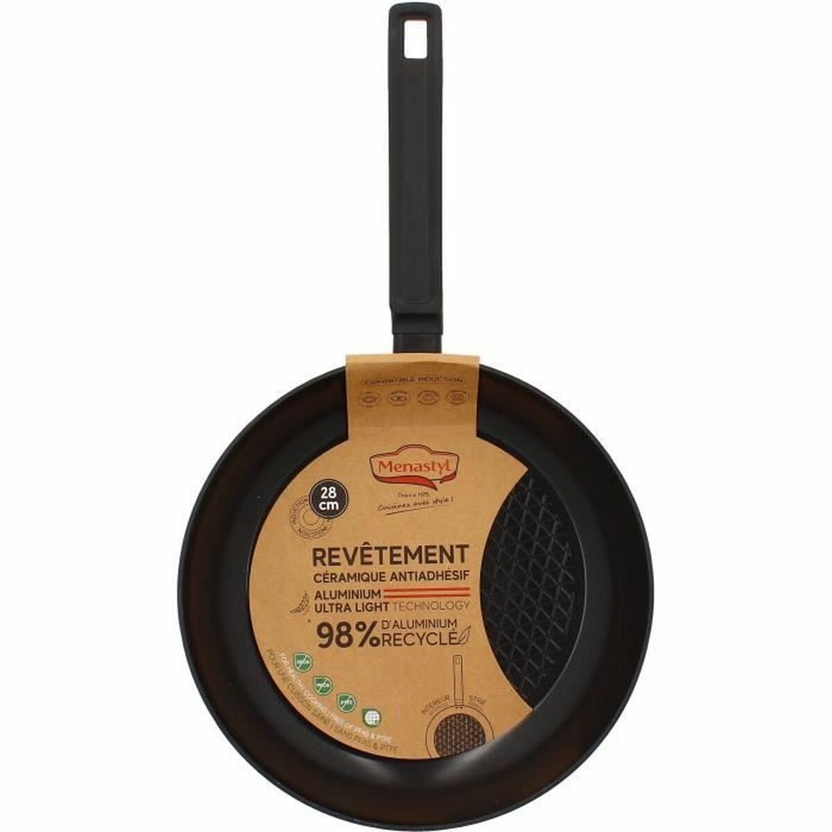 Pan Menastyl Black Toughened aluminium  28 cm