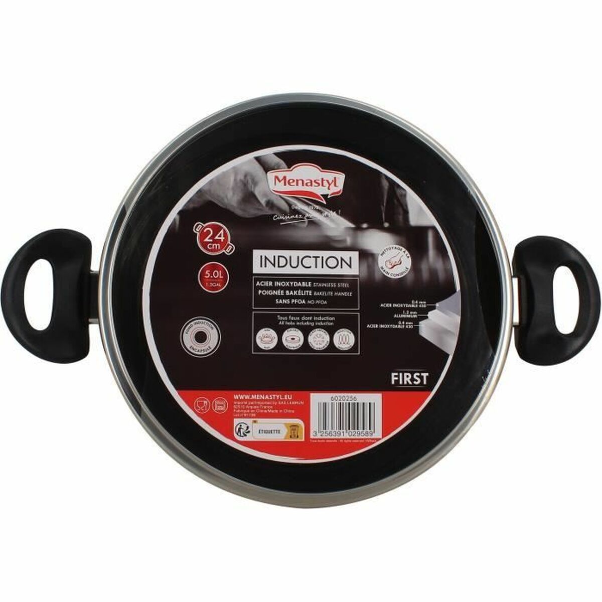Casserole Menastyl  24 cm Steel