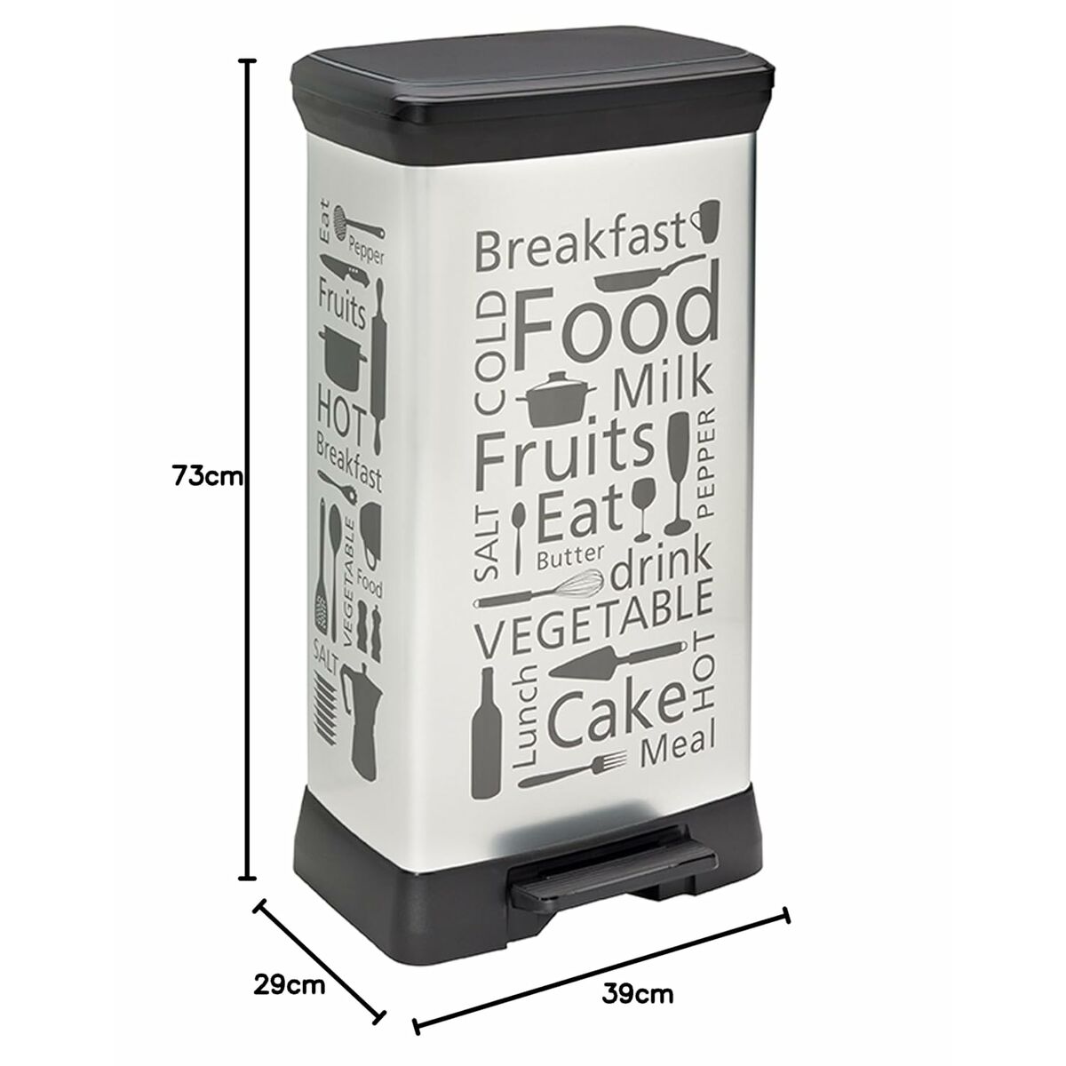 Waste bin Curver CEN-45916 Silver Metal 50 L