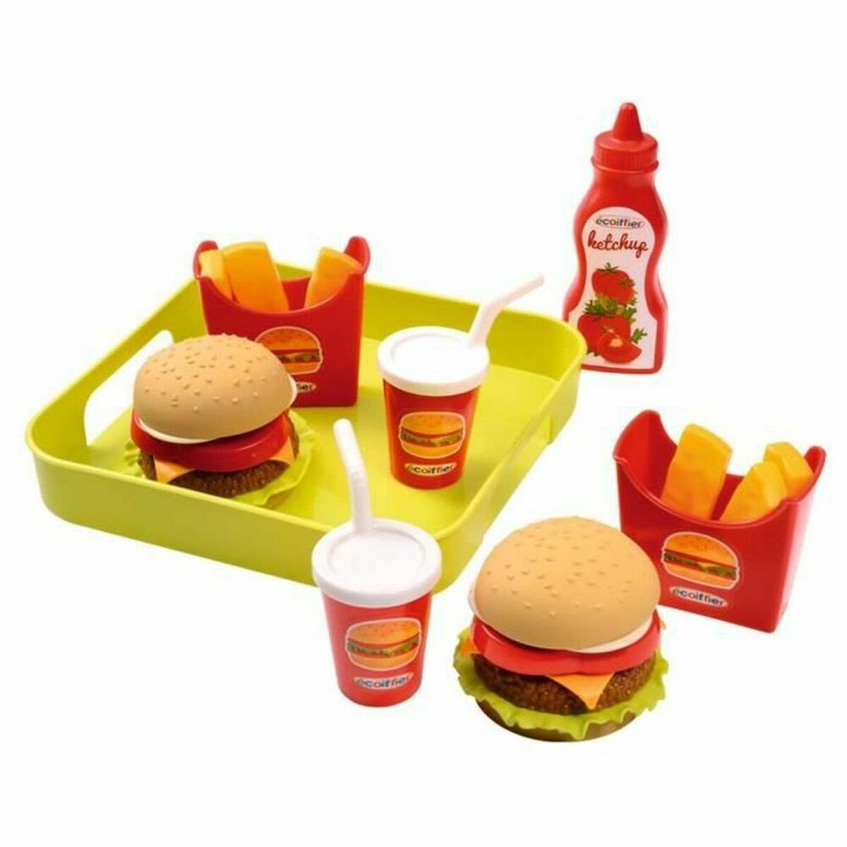Toy Food Set Ecoiffier Hamburger Tray Toy Food Set Ecoiffier Hamburger Tray