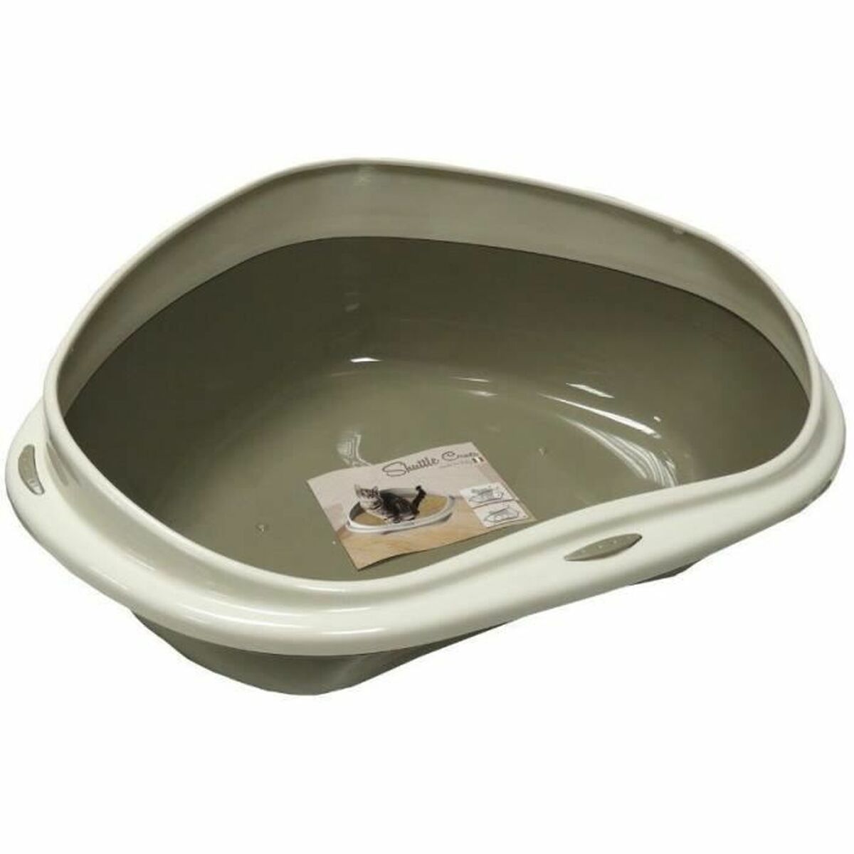 Cat Litter Box Aim Beige Taupe Plastic