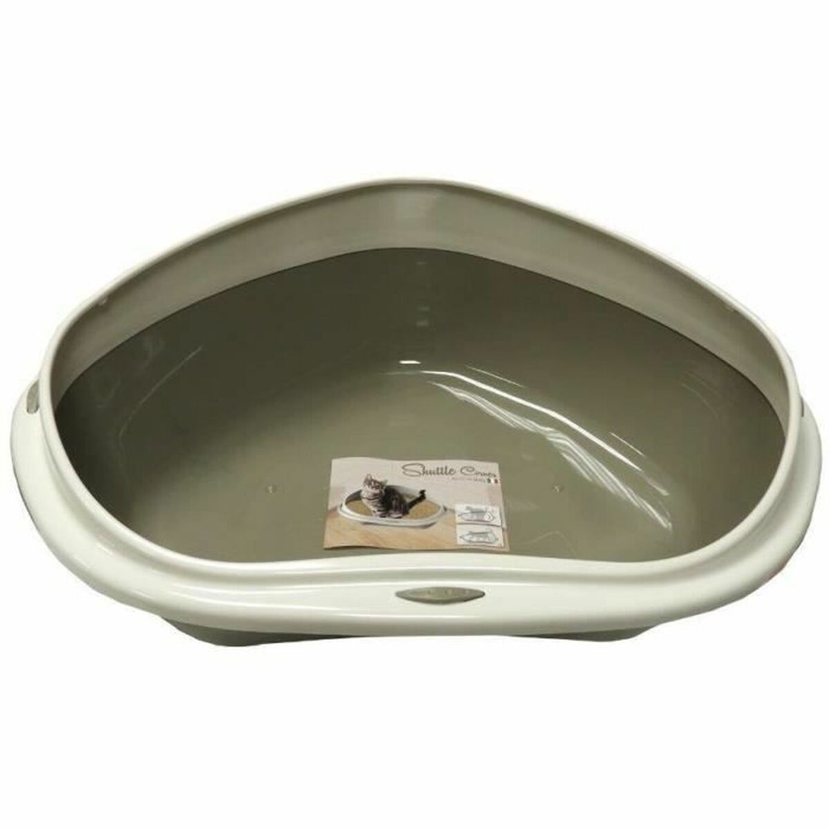 Cat Litter Box Aim Beige Taupe Plastic