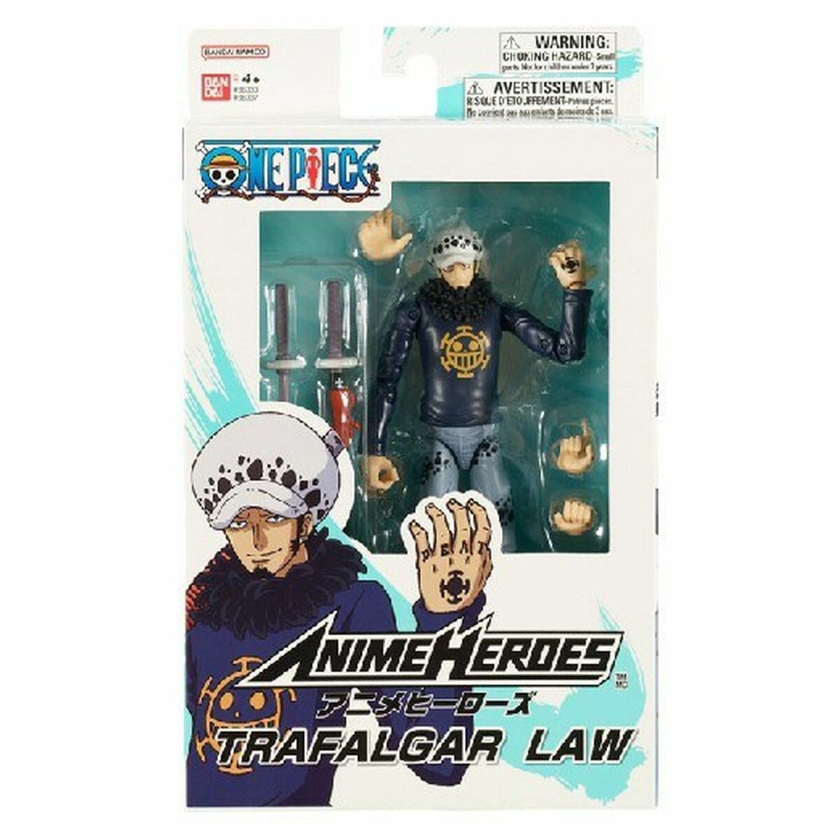 Action Figure One Piece Bandai Anime Heroes: Trafalgar Law 17 cm Action Figure One Piece Bandai Anime Heroes: Trafalgar Law 17 cm