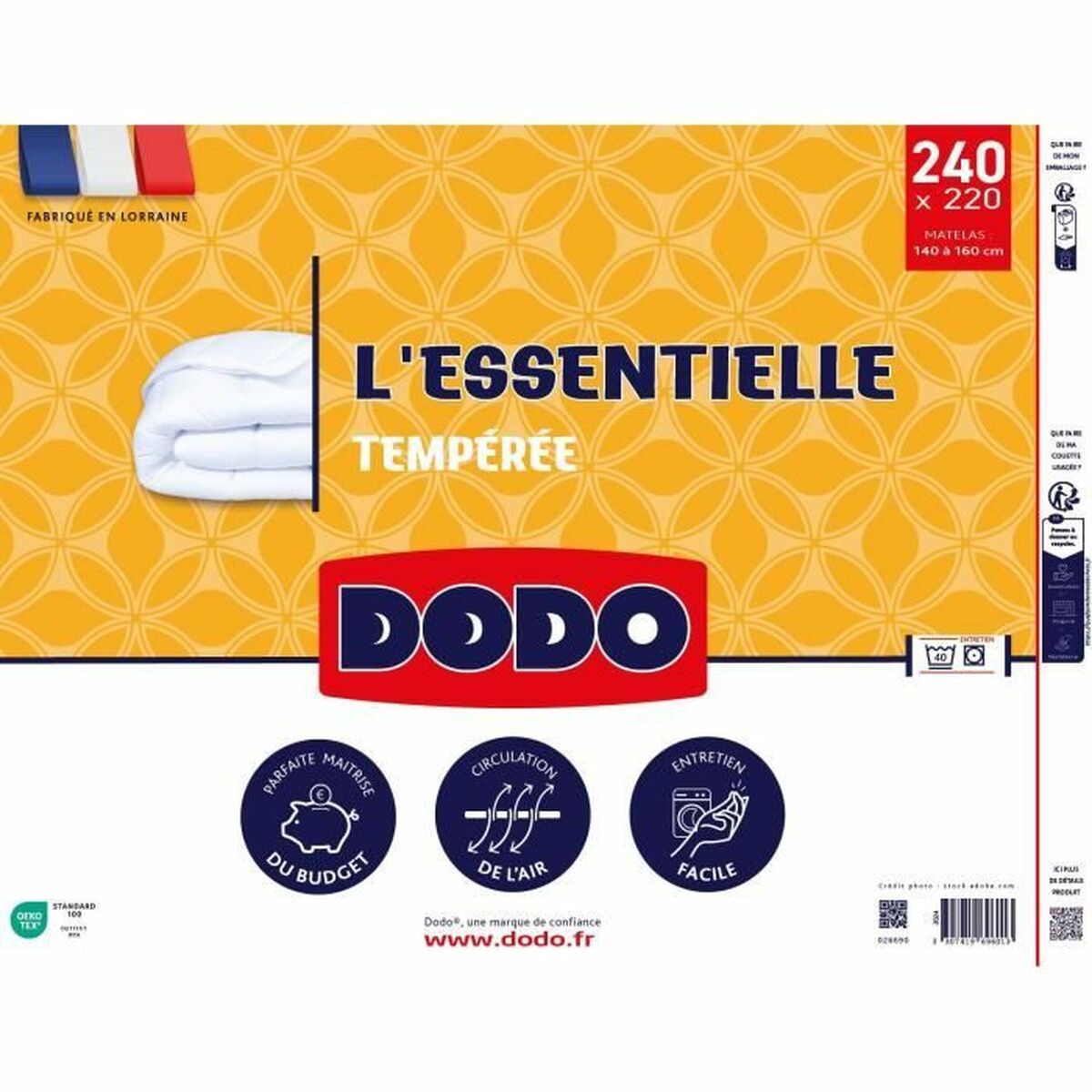 Duvet DODO L’Essentielle Tempérée White 240 x 220 cm