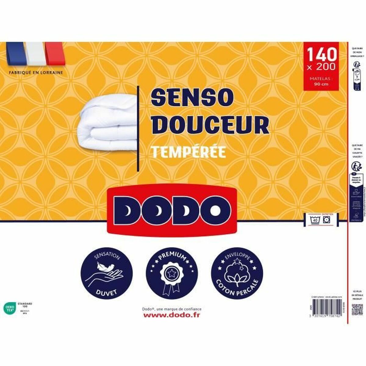 Duvet DODO SENSO DOUCEUR White 350 g/m 140 x 200 cm