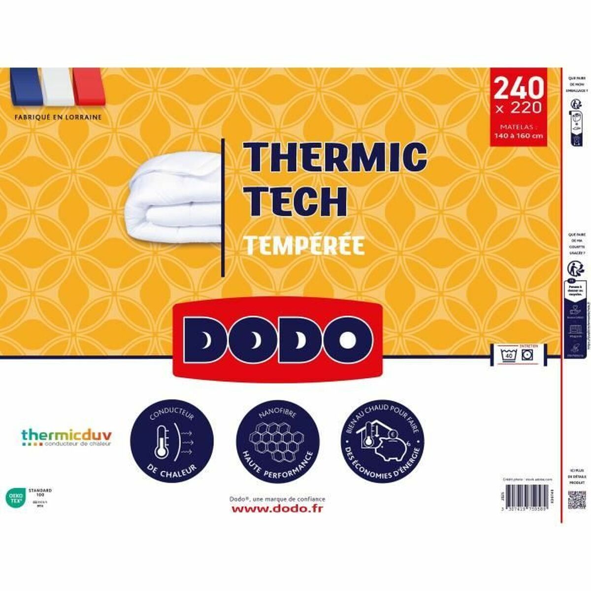 Duvet DODO THERMIC TECH White 250 g/m 220 x 240 cm