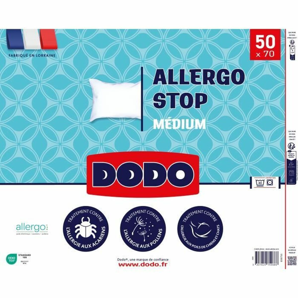 Pillow DODO ALLERGO STOP White 50 x 70 cm