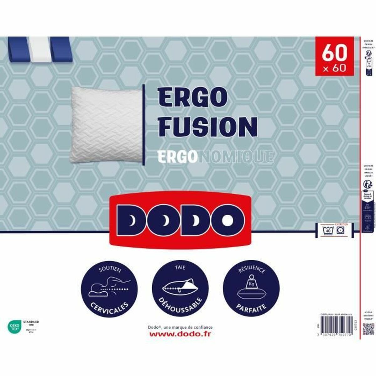 Pillow DODO ERGO FUSION White 60 x 60 cm Pillow DODO ERGO FUSION White 60 x 60 cm