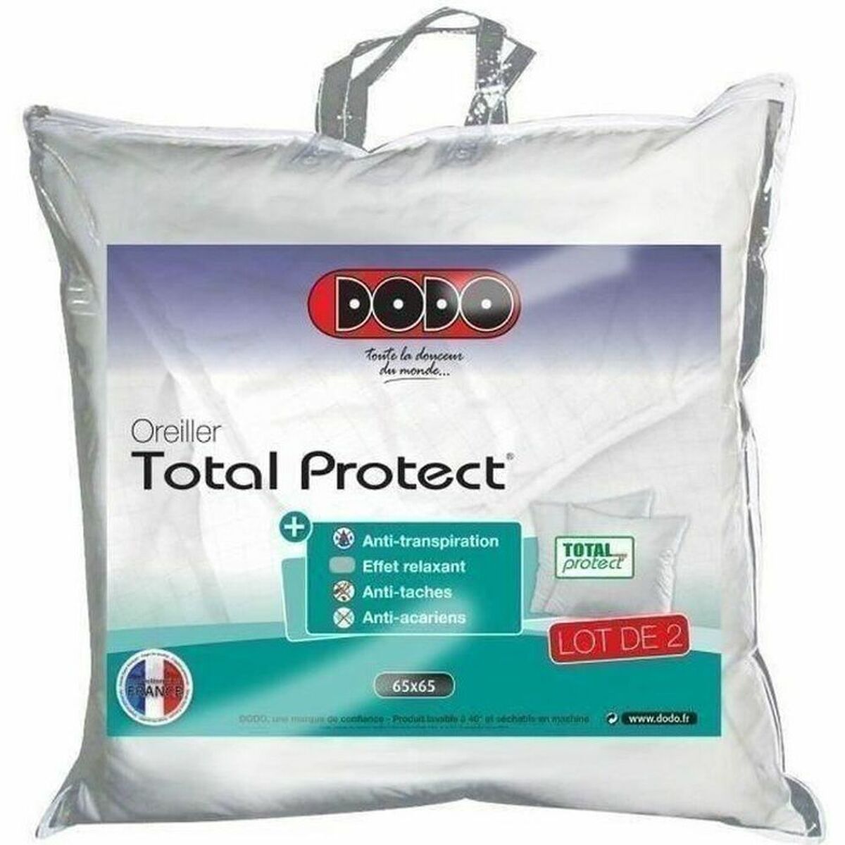 Pillow DODO Total Protect White 65 x 65 cm (2 Units) Pillow DODO Total Protect White 65 x 65 cm (2 Units)