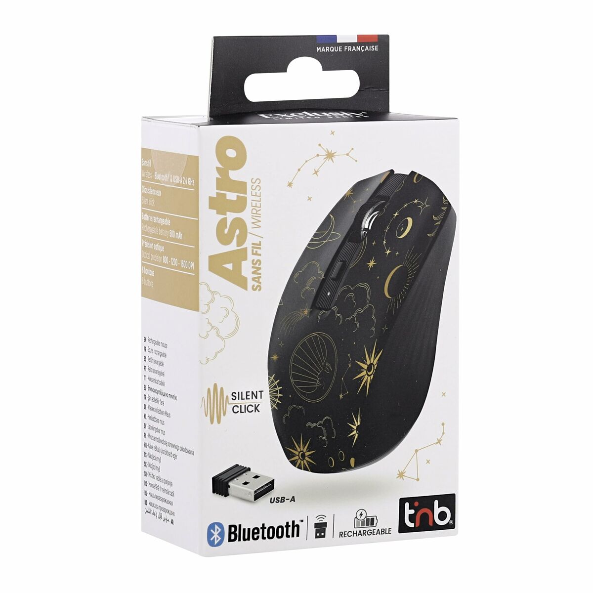 Wireless Bluetooth Mouse T’NB ASTRO 2 Black 1600 dpi