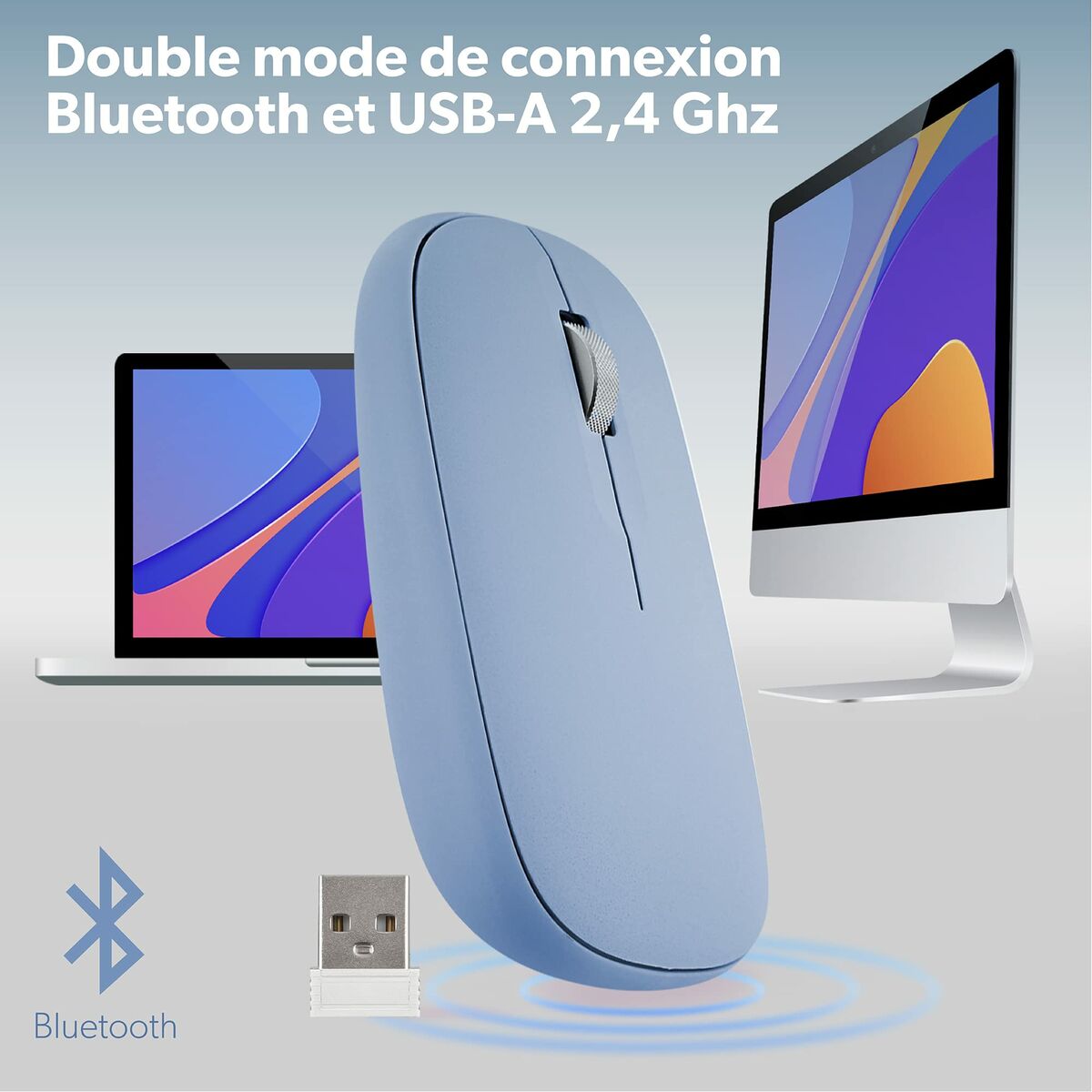Wireless Mouse T’NB iClick Blue