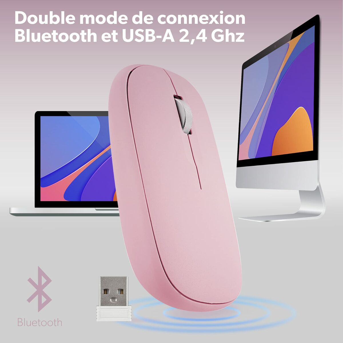 Wireless Mouse T’NB iClick Pink
