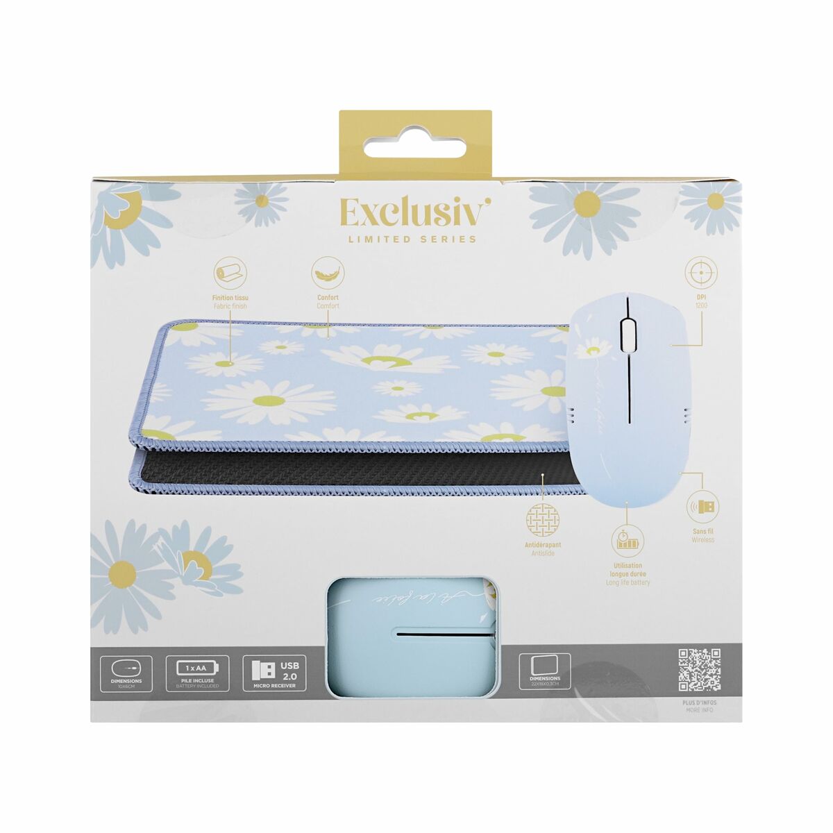 Gaming Mouse and Mat T’NB DAISY Blue