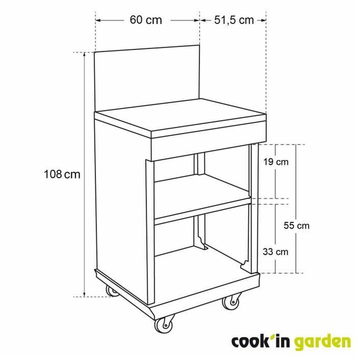 Cart Cook’in Garden COOK’IN GARDEN Black noir
